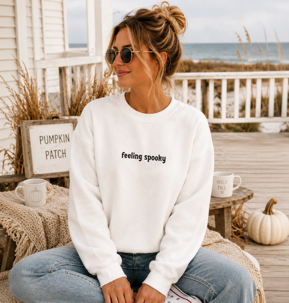 Feeling Spooky Embroidered Sweatshirt