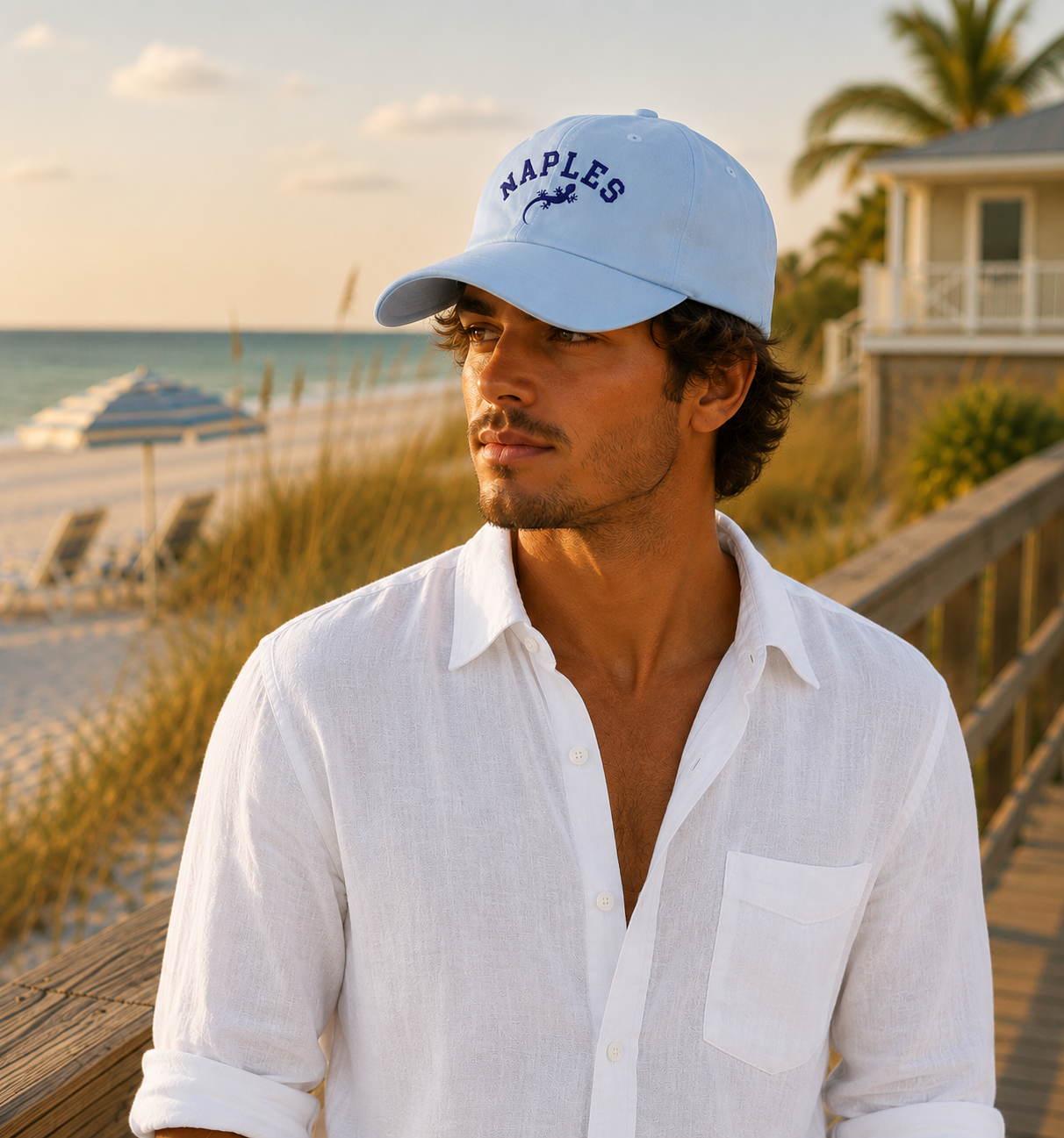 Naples Florida Embroidered Hat | Coastal Gecko Cap