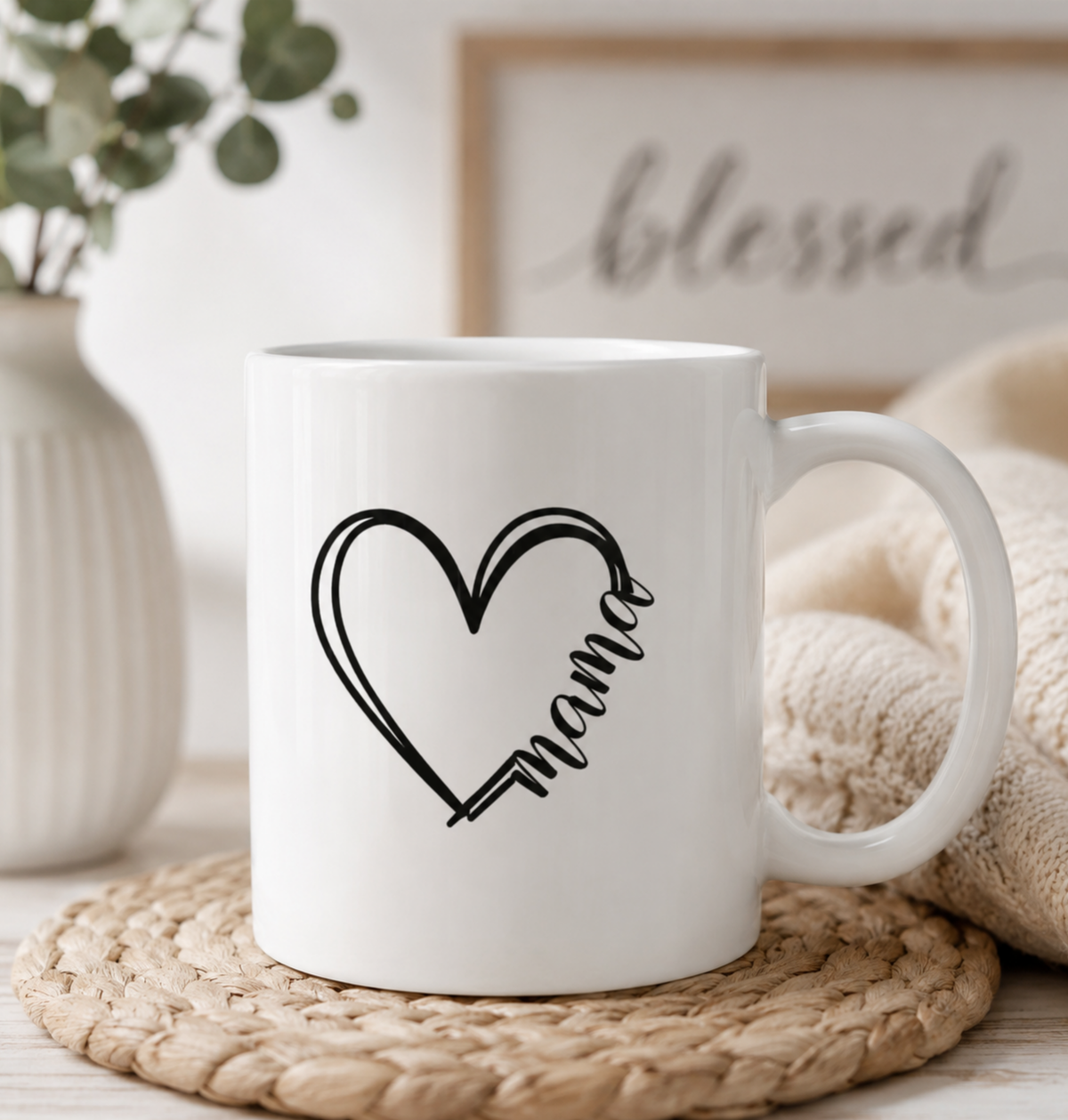 Mama Heart Coffee Mug | Gift for Mom | 11oz & 15oz Ceramic Mug