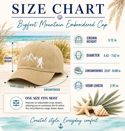 Bigfoot Mountain Embroidered Cap | Outdoor Adventure Hat