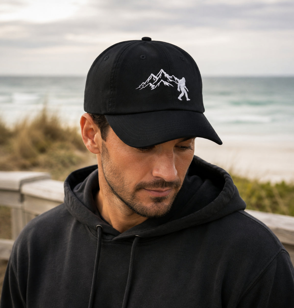 Bigfoot Mountain Embroidered Cap | Outdoor Adventure Hat