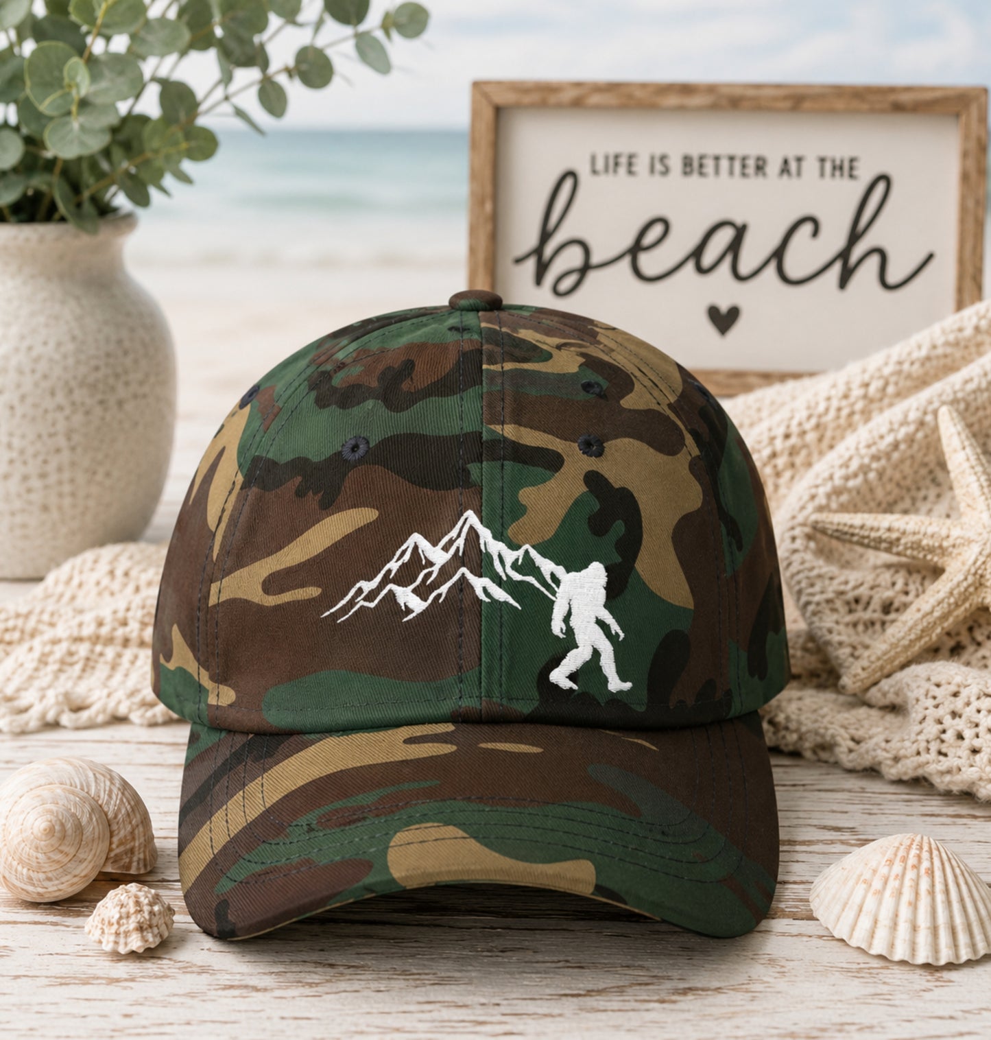 Bigfoot Mountain Embroidered Cap | Outdoor Adventure Hat