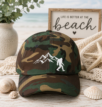Bigfoot Mountain Embroidered Cap | Outdoor Adventure Hat