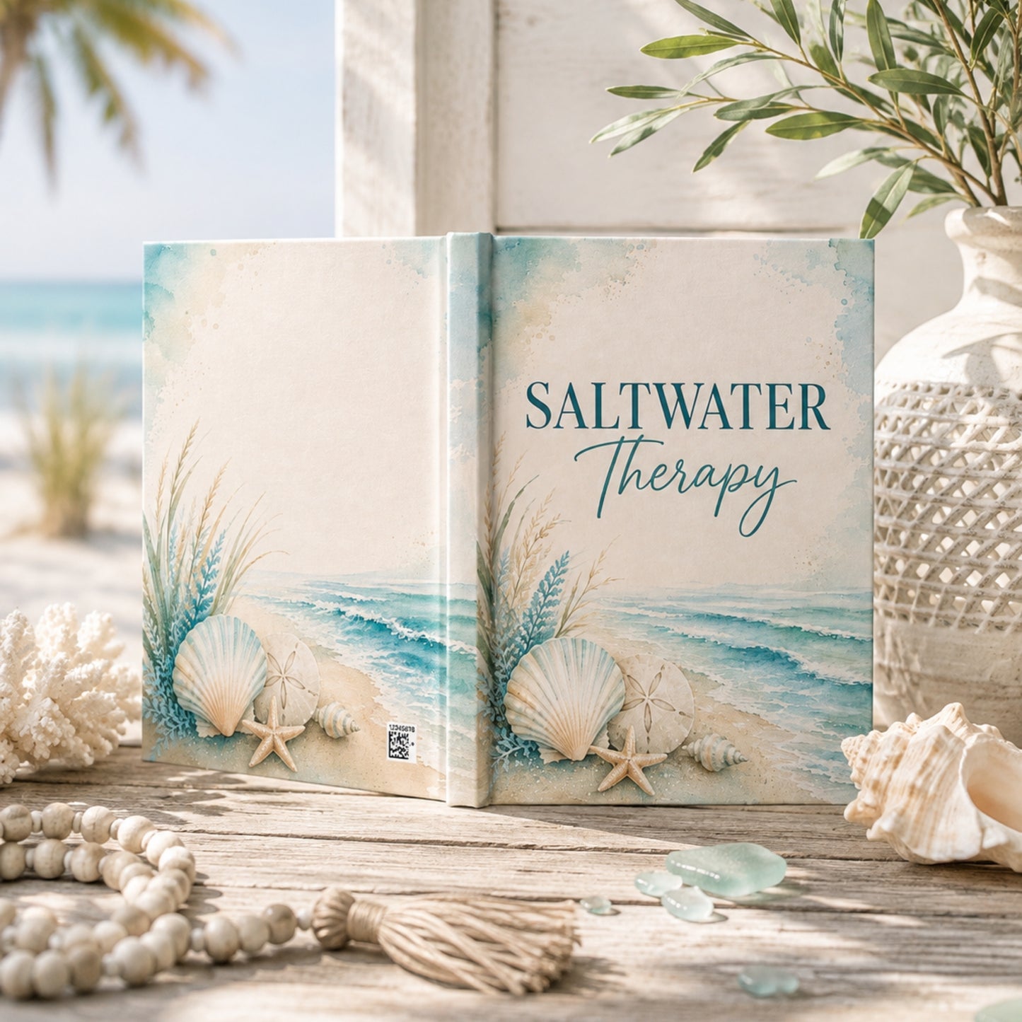 Saltwater Therapy Coastal Journal | Watercolor Beach Hardcover Notebook