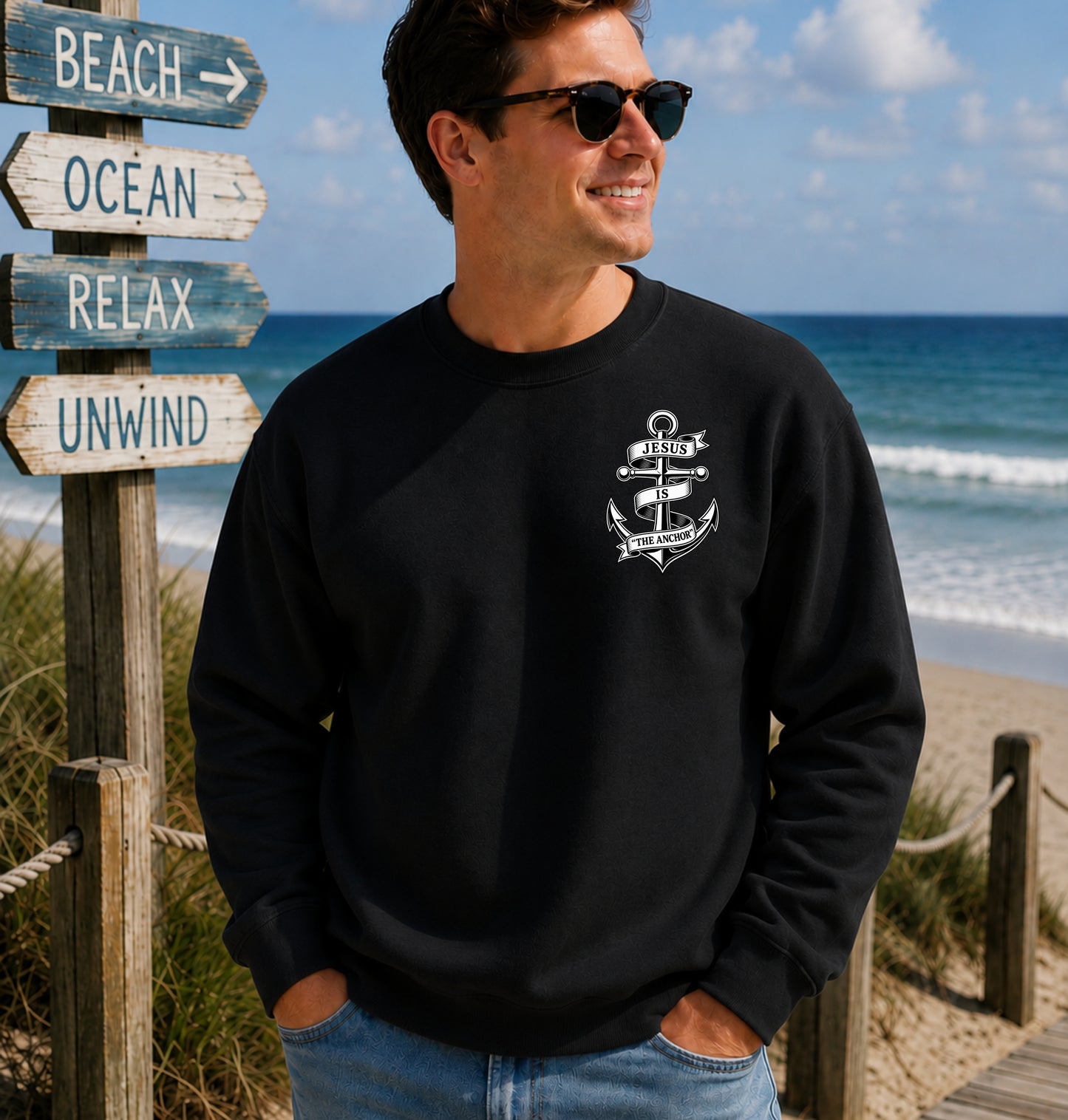 Jesus Is The Anchor Crewneck Sweatshirt