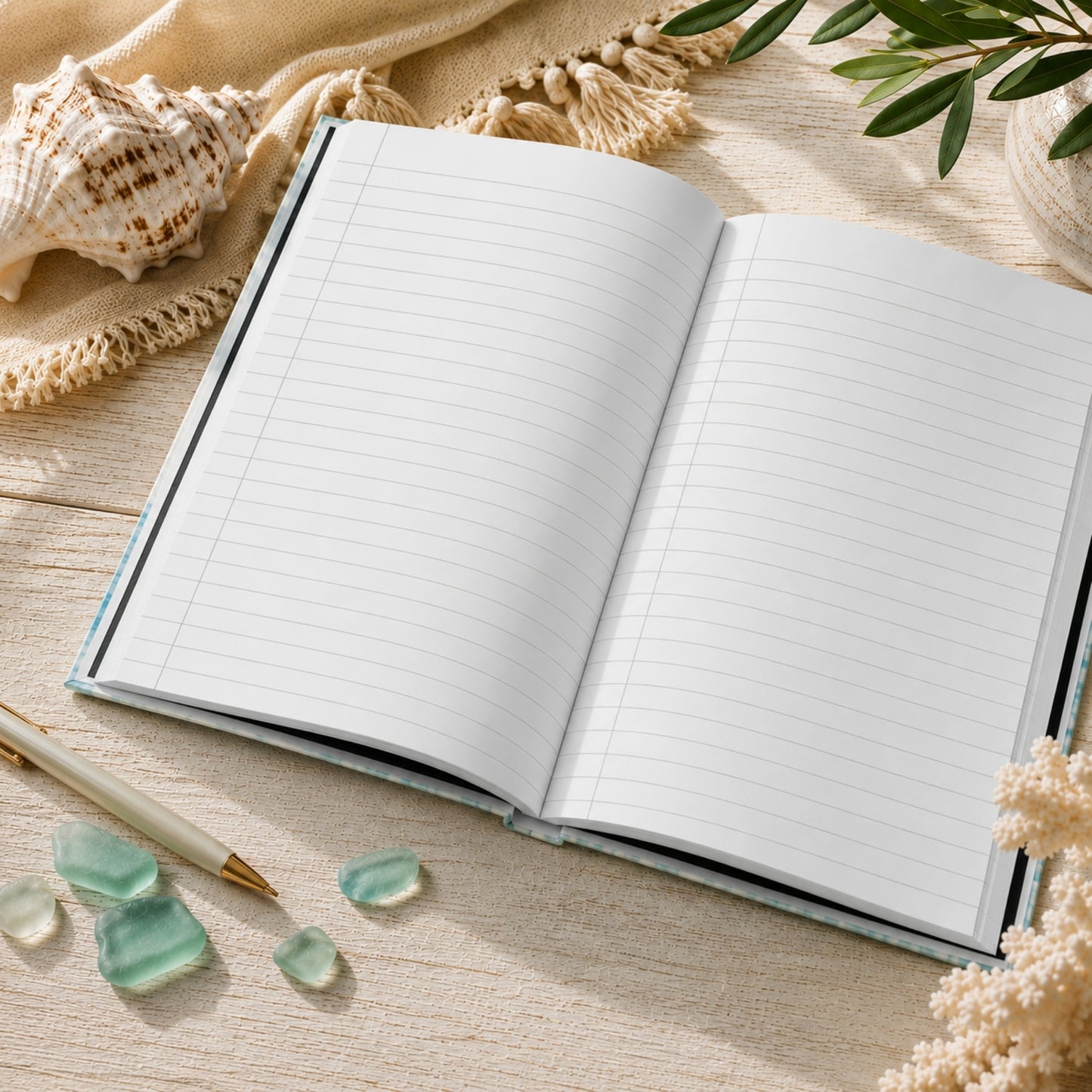 Saltwater Therapy Coastal Journal | Watercolor Beach Hardcover Notebook