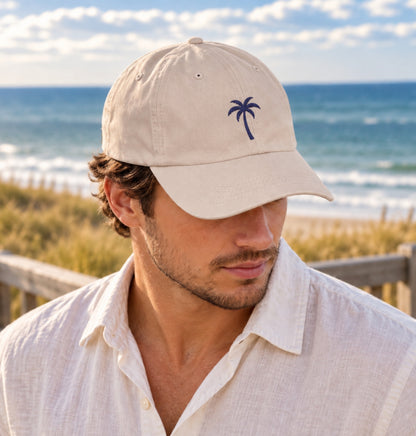 Embroidered Palm Tree Hat | Coastal Beach Cap