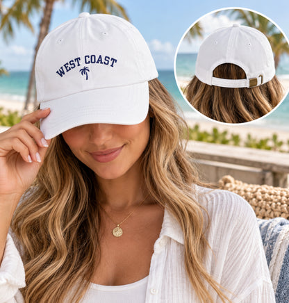 West Coast Embroidered Hat | Palm Tree Coastal Cap