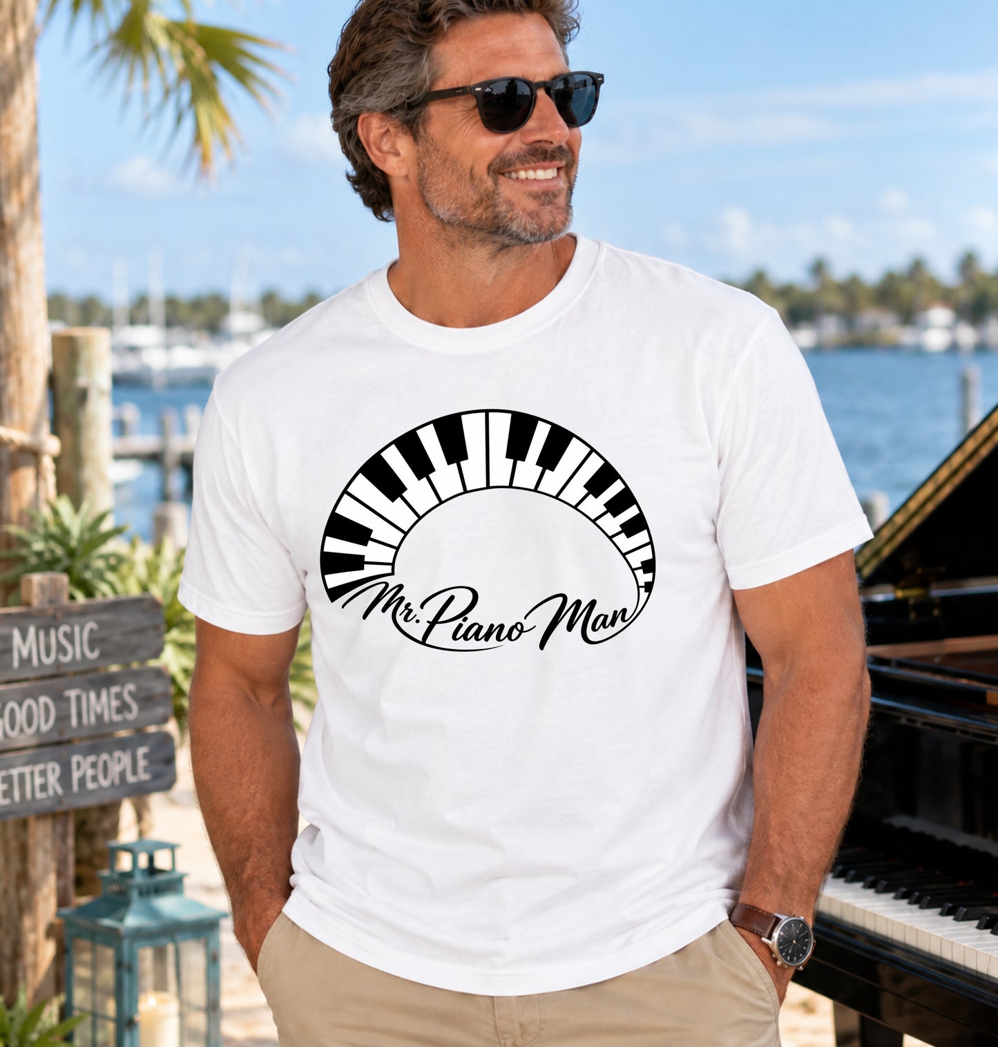 Mr. Piano Man T-Shirt | Piano Music Lover Tee