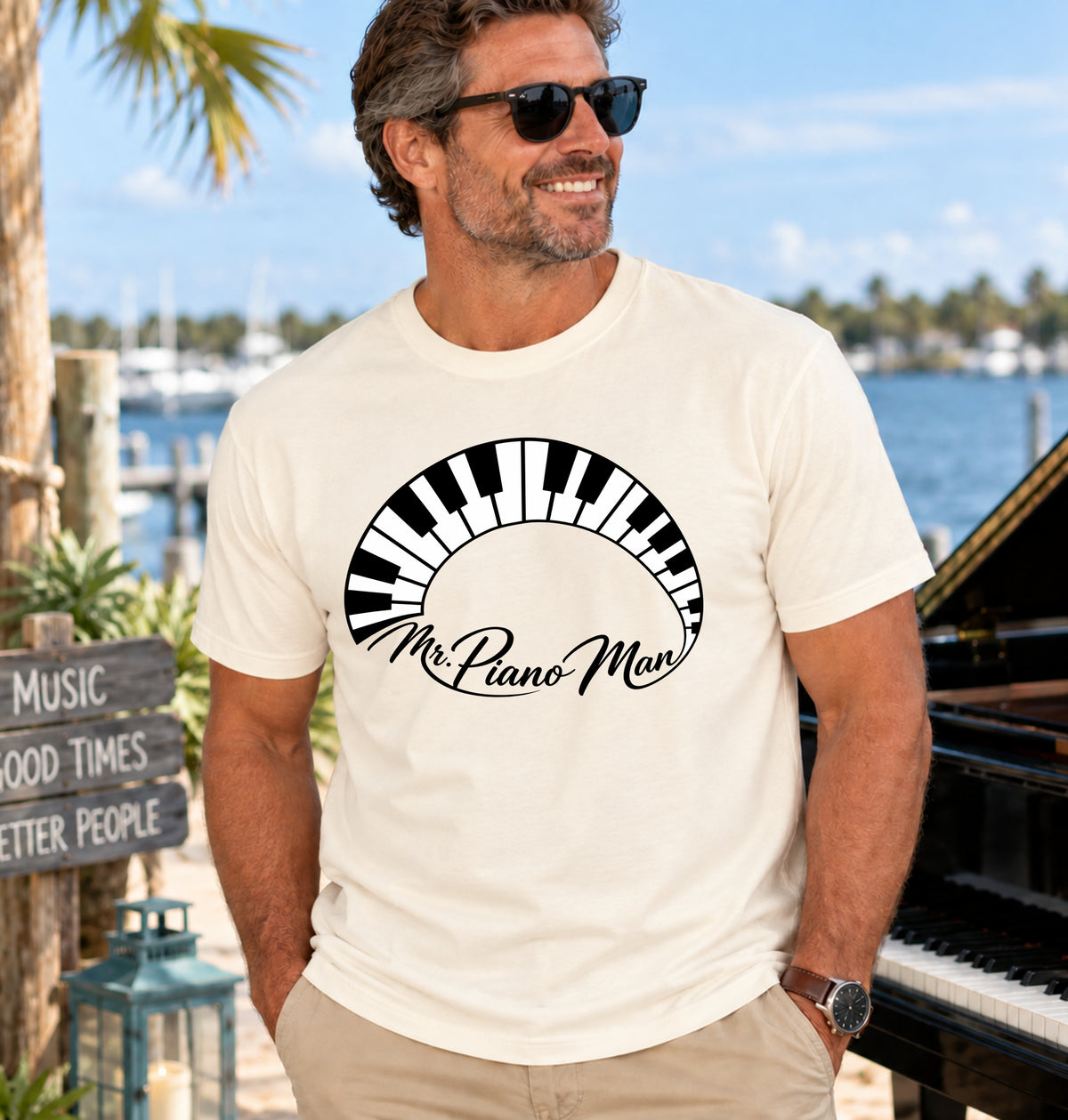 Mr. Piano Man T-Shirt | Piano Music Lover Tee