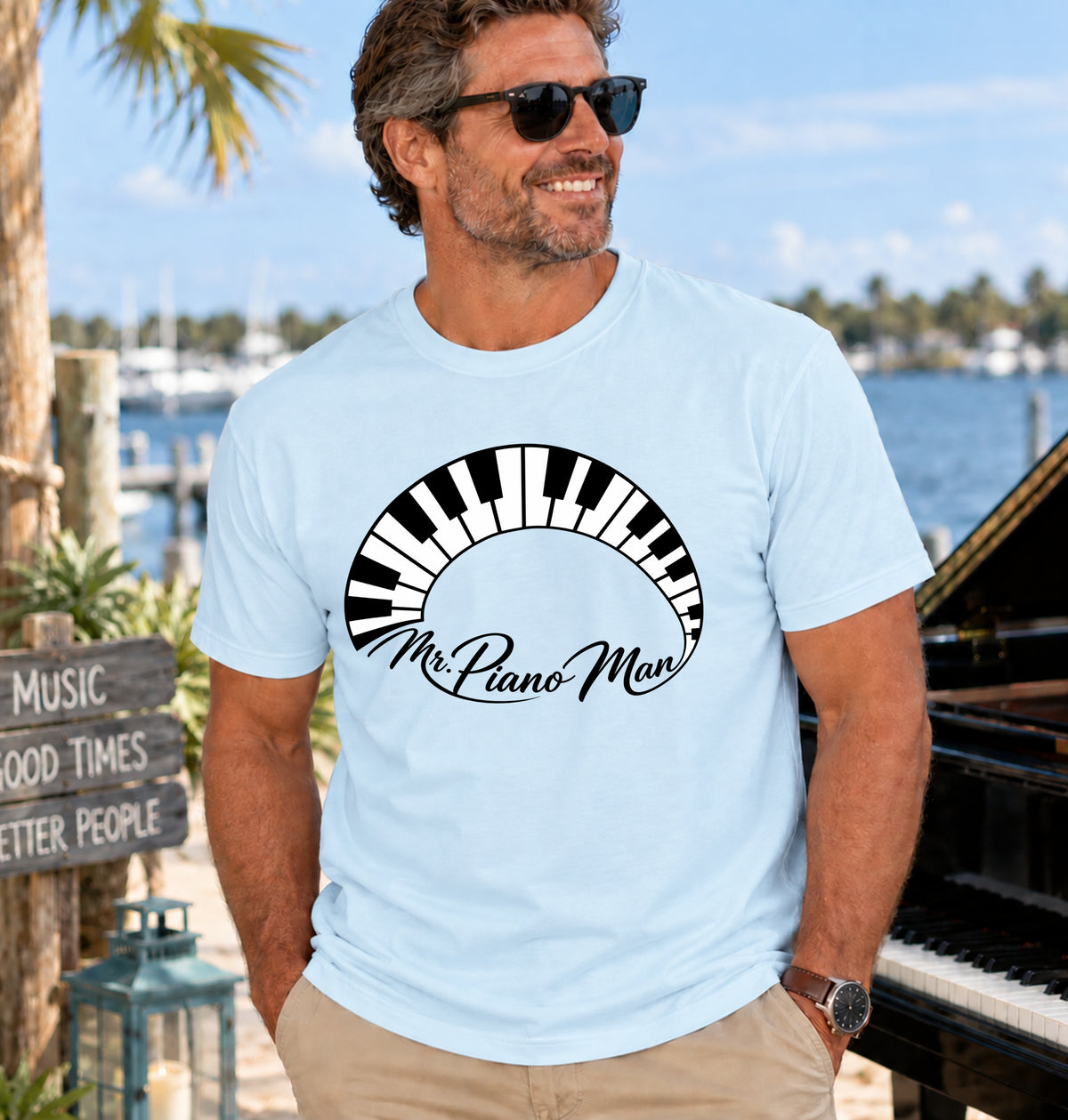 Mr. Piano Man T-Shirt | Piano Music Lover Tee