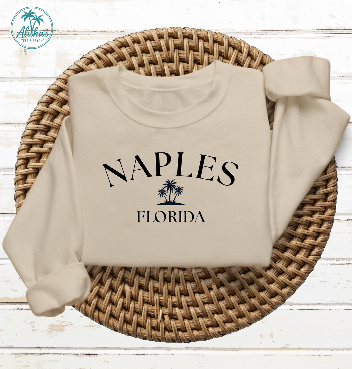 Naples Florida Sweatshirt | Coastal Palm Tree Crewneck
