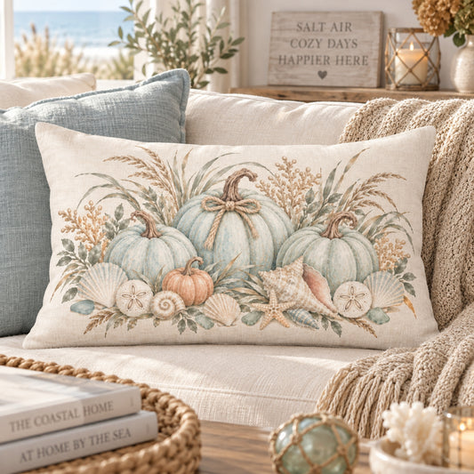 Coastal Pumpkin Lumbar Pillow