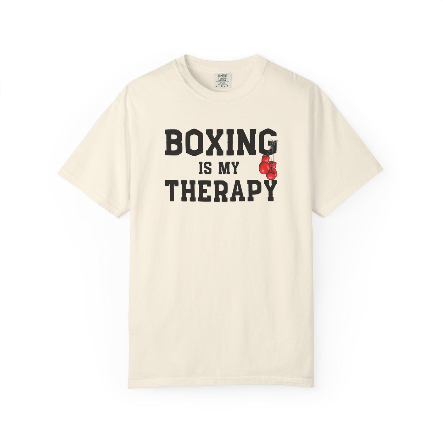 Boxing is My Therapy Tee | Comfort Colors Motivational Shirt