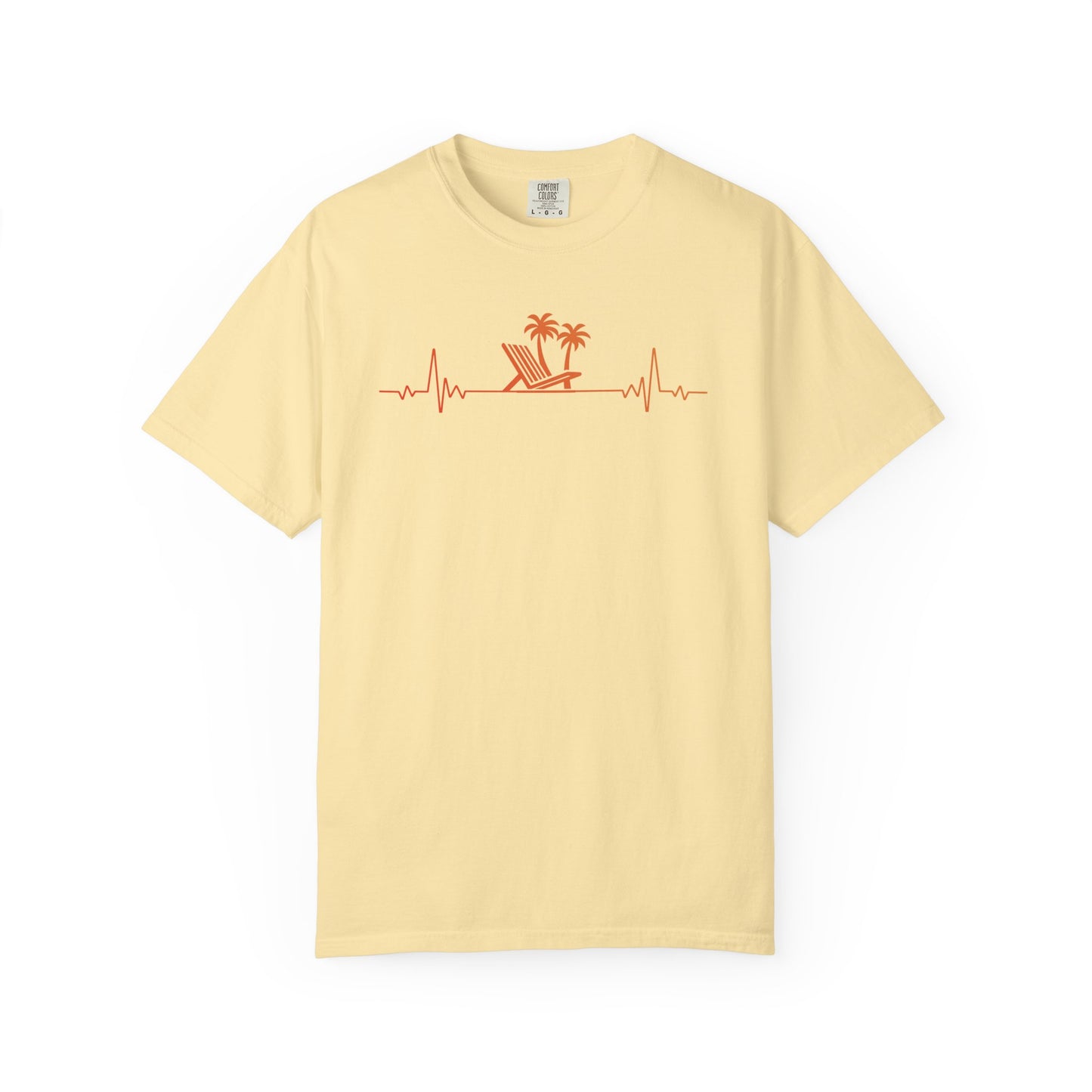 Tropical Heartbeat Tee | Coastal Beach Shirt with Palm Trees