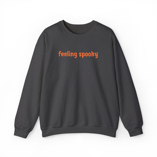 Feeling Spooky Crewneck Sweatshirt – Orange Embroidery | Halloween Unisex