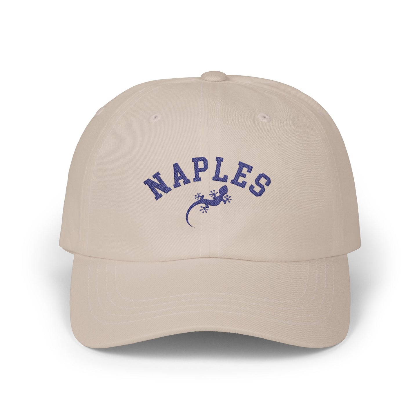 Naples with Gecko Design Classic Cap, Casual Style Hat, Summer Outdoor Accessory, Hat Gift, Nautical Hat, Beach Hat, Coastal Hat