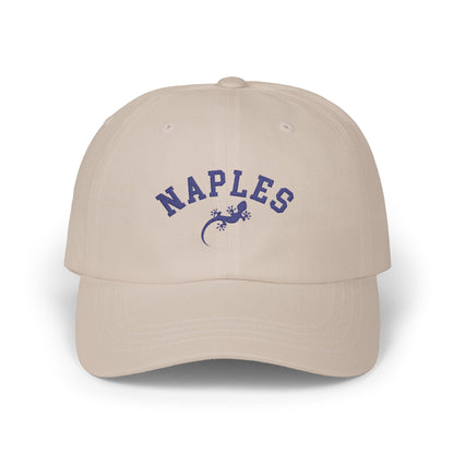 Naples with Gecko Design Classic Cap, Casual Style Hat, Summer Outdoor Accessory, Hat Gift, Nautical Hat, Beach Hat, Coastal Hat