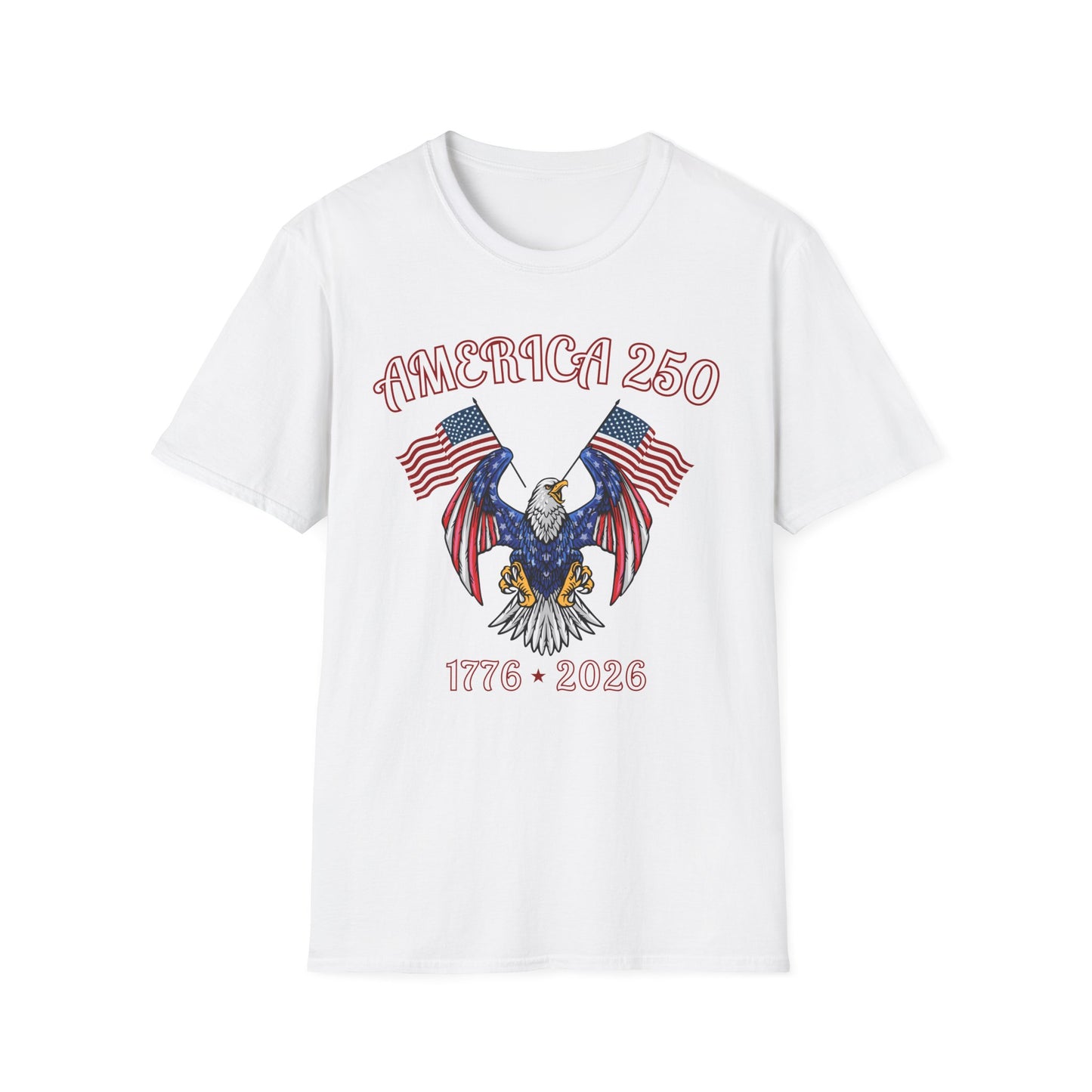 America 250 Eagle T-Shirt — 1776–2026 Patriotic Flags Tee