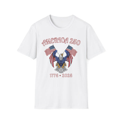 America 250 Eagle T-Shirt — 1776–2026 Patriotic Flags Tee