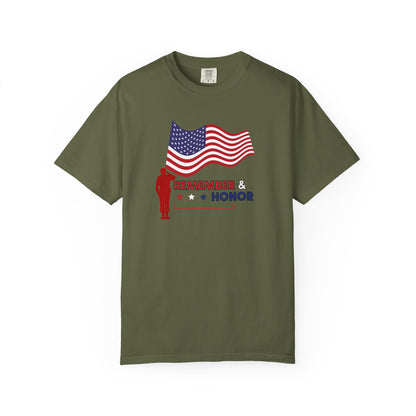 Memorial Day Remember & Honor T-Shirt for Veterans, Patriotic Gift, Remembrance Shirt, 4th of July Outfit, Veterans Day T shirt