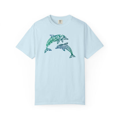 Tribal Dolphin Tee | Whimsical Ocean Lover Comfort Colors Shirt