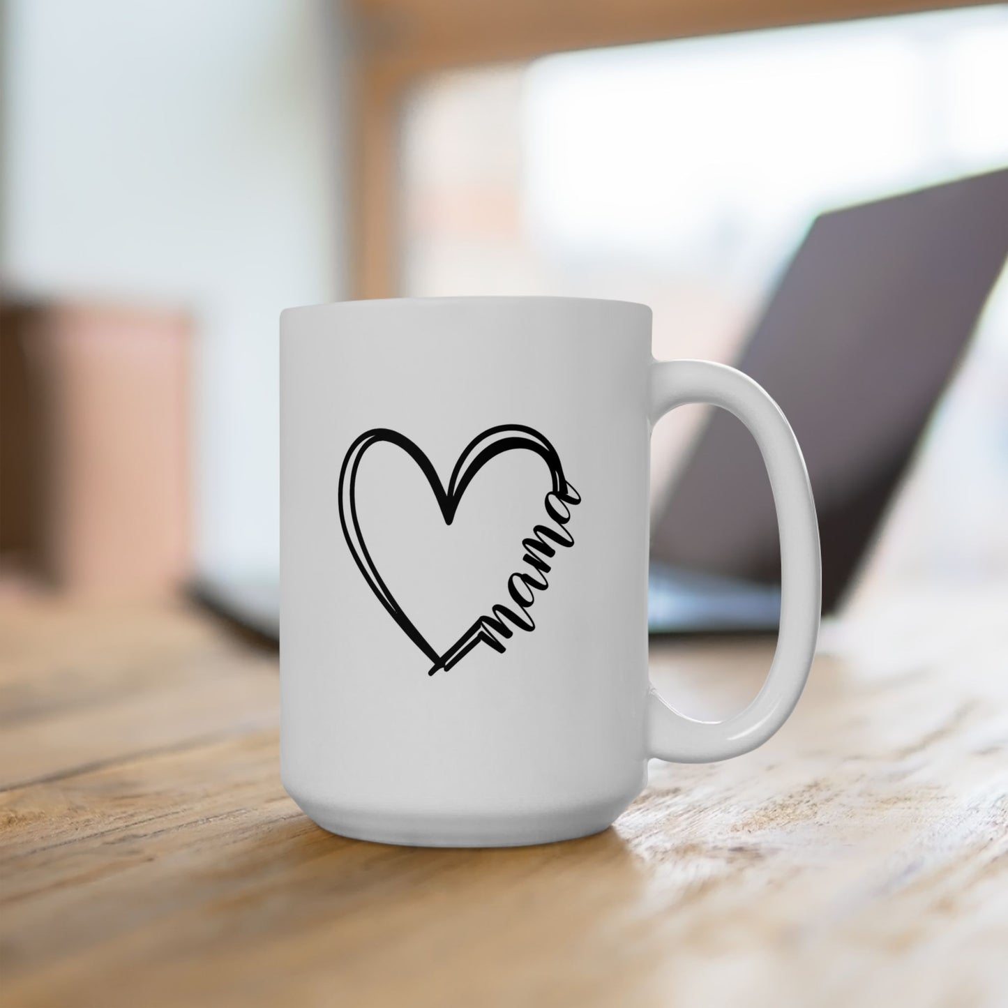 Charming Heart Mama Mug | Ceramic 11oz & 15oz Coffee & Tea Cup