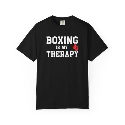 Boxing is My Therapy Tee | Comfort Colors Motivational Shirt