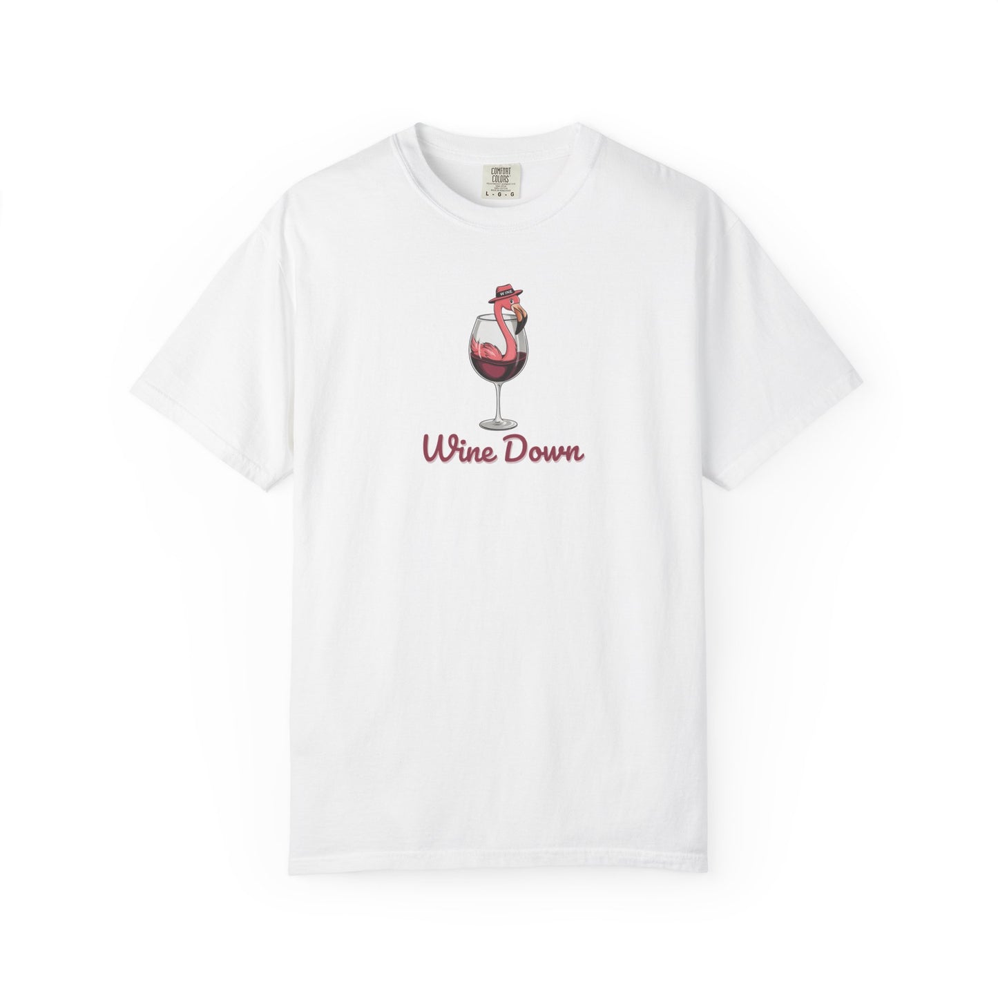 Flamingo Wine Down Tee | Comfort Colors Graphic Shirt