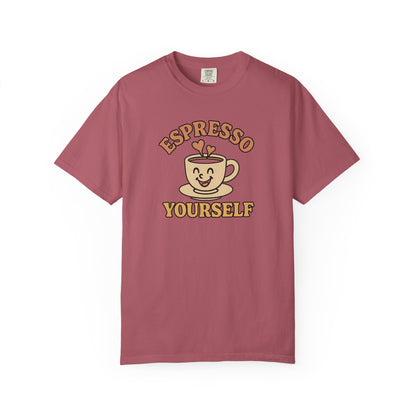 Espresso Yourself Comfort Colors T-Shirt, Unisex Casual Coffee Tee, Funny Tee, Retro Graphic T-shirt, Coffee Work T-Shirt