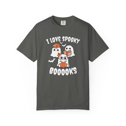 I Love Spooky Booooks Ghost Tee | Cute Halloween Reading Shirt