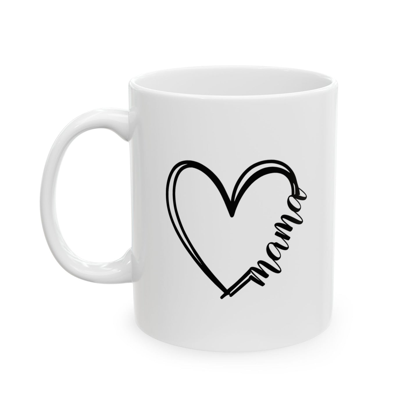 Charming Heart Mama Ceramic 11 oz Mug - Perfect Gift for Coffee Lovers, Heartwarming Tea Cup, Unique Housewarming Present, Cozy Home Décor, Mother's Day Gift, New Mom Gift, Mama mug
