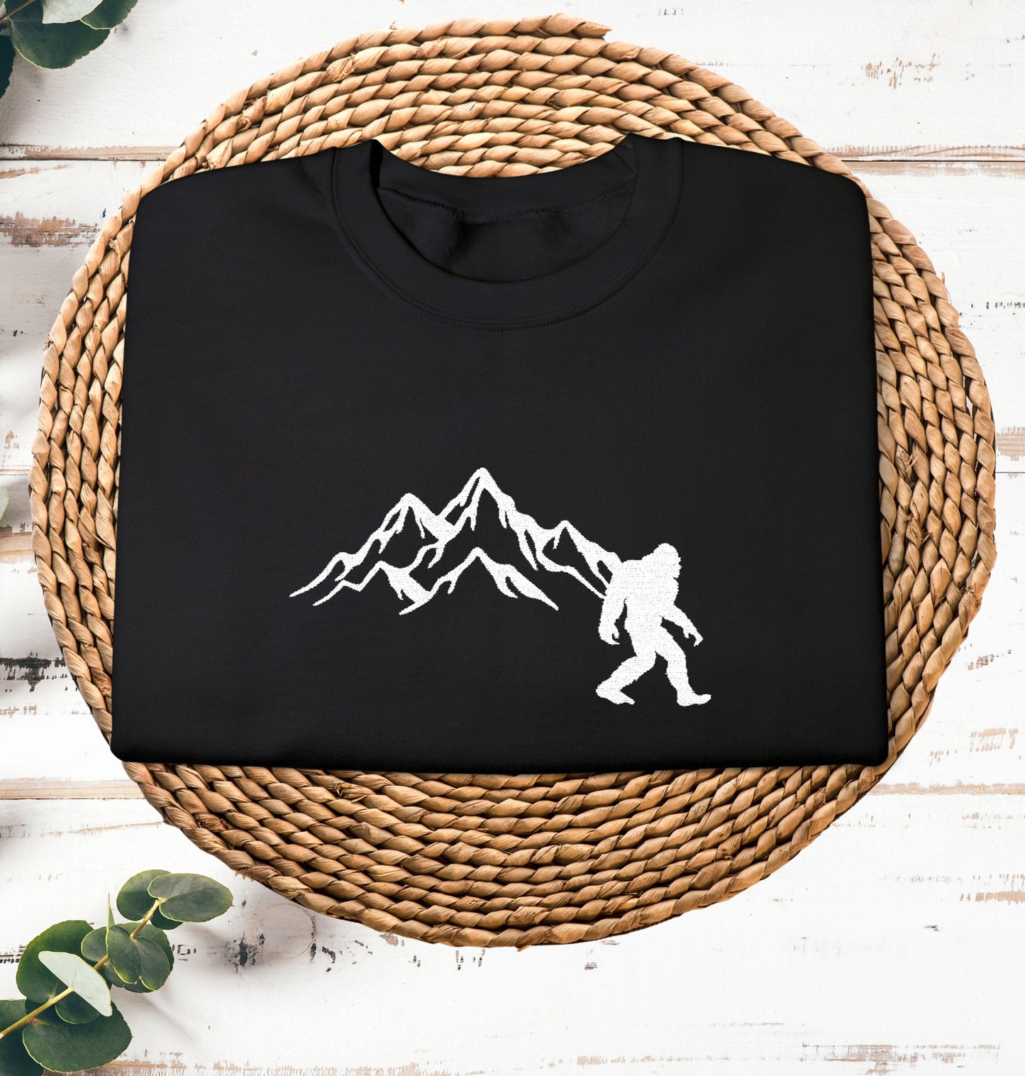Bigfoot Embroidered Unisex Heavy Blend™ Crewneck Sweatshirt, Funny Outdoor Embroidered Sweatshirt, Camping Sweatshirt, Hunting Sweatshirt, Outdoor Enthusiast Sweatshirt, Gift for Him or Her, Mountain Explorer Apparel