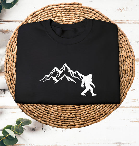 Bigfoot Embroidered Unisex Heavy Blend™ Crewneck Sweatshirt, Funny Outdoor Embroidered Sweatshirt, Camping Sweatshirt, Hunting Sweatshirt, Outdoor Enthusiast Sweatshirt, Gift for Him or Her, Mountain Explorer Apparel