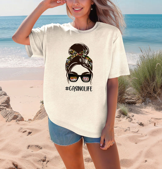 Casino Life Comfort Colors T-Shirt, Graphic Tee for Casino Lovers, Fun Gift for Gamblers, Casual Wear, Trendy Street Style
