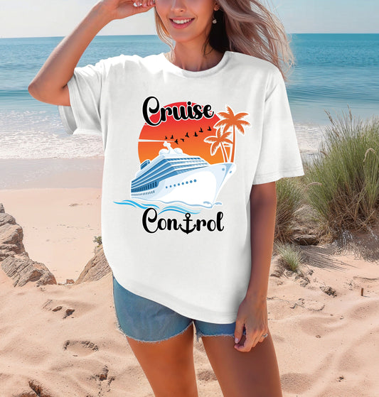 Cruise Control Graphic Unisex T-Shirt for Summer Vacations, Cruise Tee, Beach T-Shirt, Island Tee Shirt, Summer T-Shirt