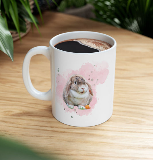 Hello Spring with Bunny Inspirational Ceramic Mug - Perfect Gift for Friends, Hello Spring Mug, Spring Season Mug, Spring Lover Mug