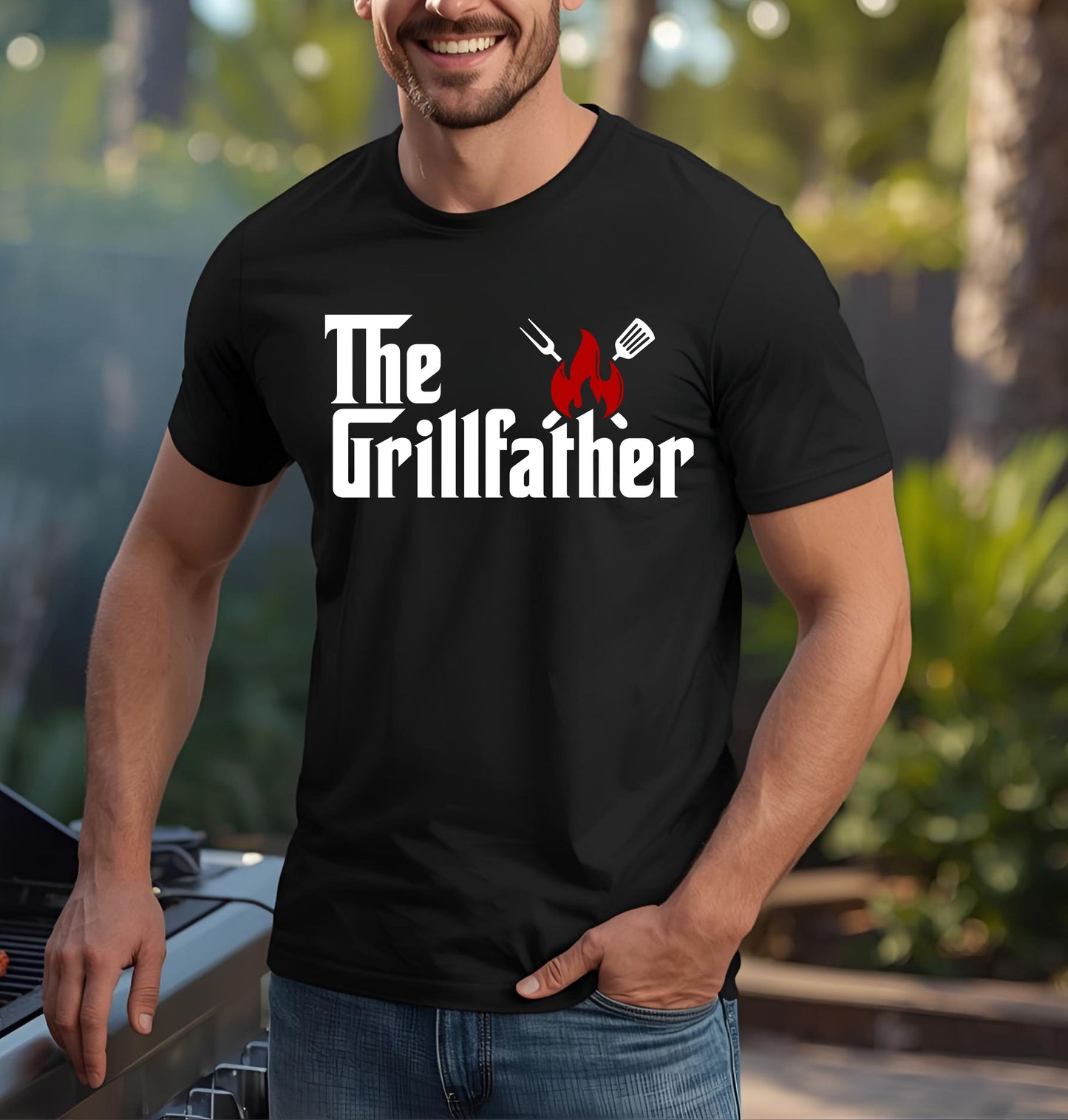 The Grillfather Tee - Perfect Gift for BBQ Lovers, The Grillfather Shirt, Father's Day Tee, Funny Father's Day Gift, BBQ Lover Tee, Tailgating Party, BBQ Party Outfit